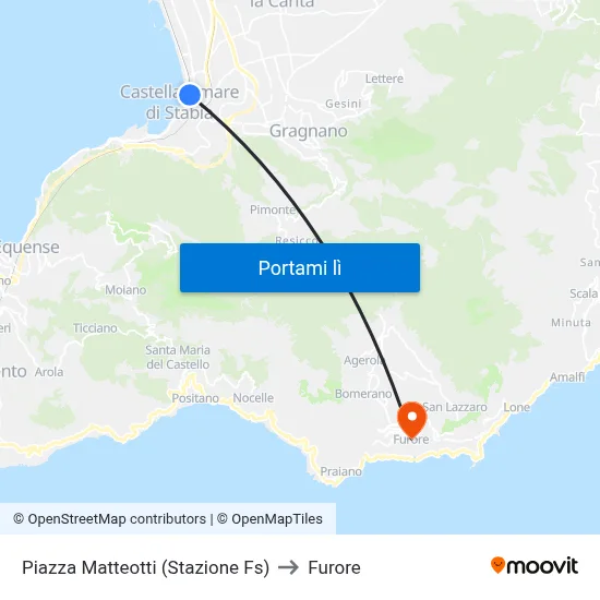 Piazza Matteotti (Stazione Fs) to Furore map