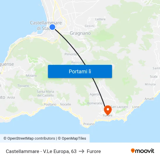 Castellammare - V.Le Europa, 63 to Furore map