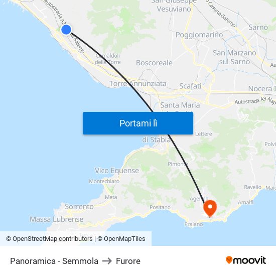 Panoramica - Semmola to Furore map