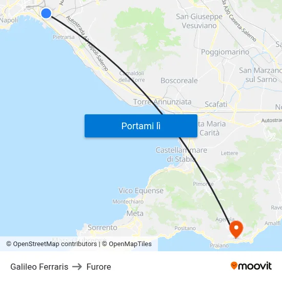 Galileo Ferraris to Furore map