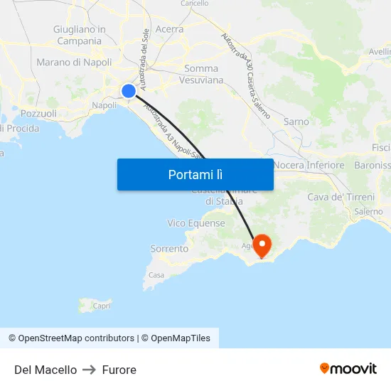Del Macello to Furore map