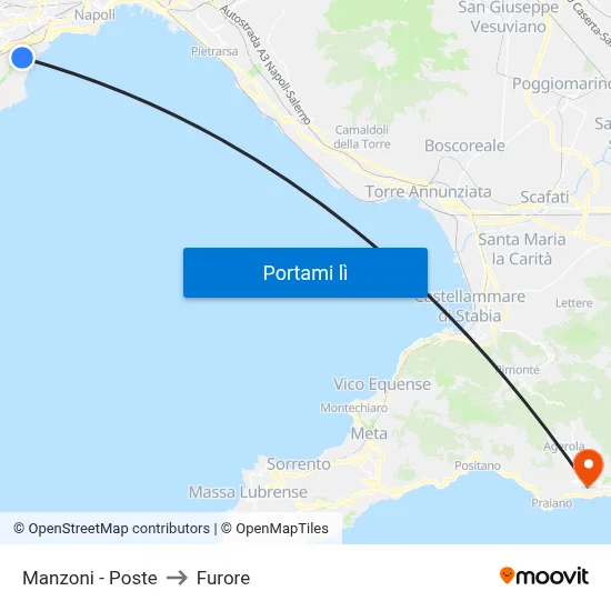 Manzoni - Poste to Furore map