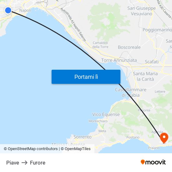 Piave to Furore map