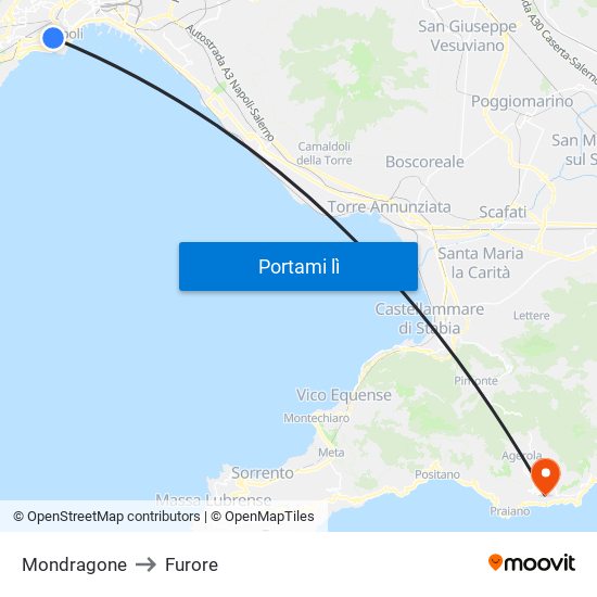 Mondragone to Furore map