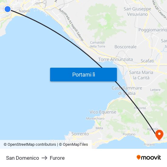 San Domenico to Furore map