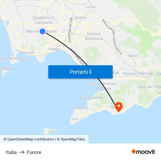 Italia to Furore map