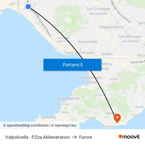 Valpolicella - P.Zza Abbeveratoio to Furore map