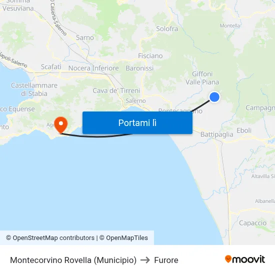 Montecorvino Rovella (Municipio) to Furore map