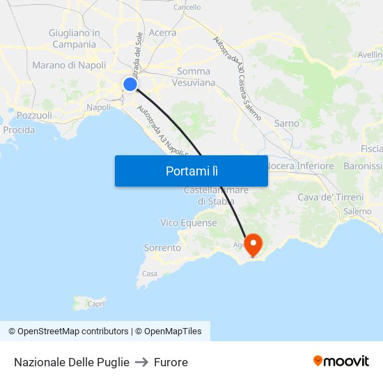 Nazionale Delle Puglie to Furore map