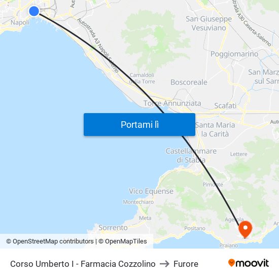 Corso Umberto I - Farmacia Cozzolino to Furore map