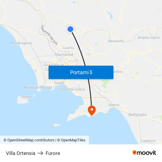 Villa Ortensia to Furore map