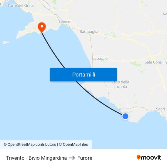 Trivento - Bivio Mingardina to Furore map