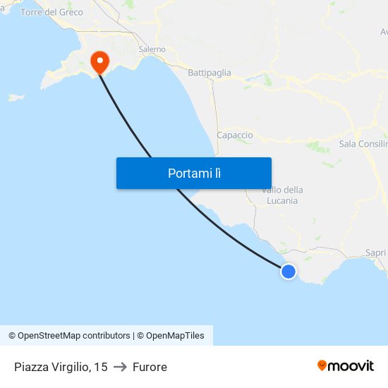 Piazza Virgilio, 15 to Furore map