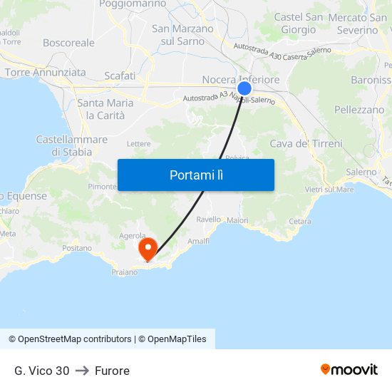 G. Vico 30 to Furore map