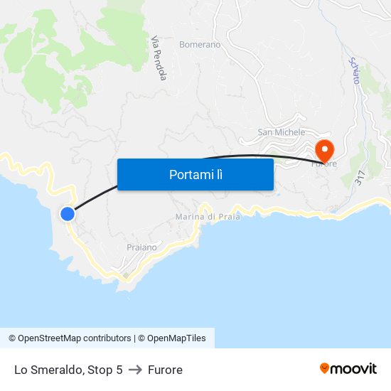 Lo Smeraldo, Stop 5 to Furore map
