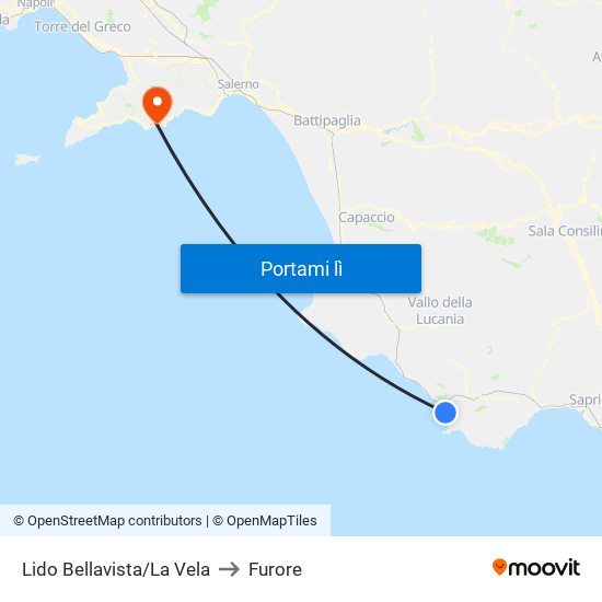 Lido Bellavista/La Vela to Furore map