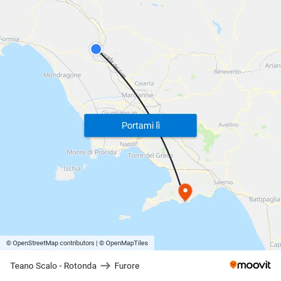 Teano Scalo - Rotonda to Furore map