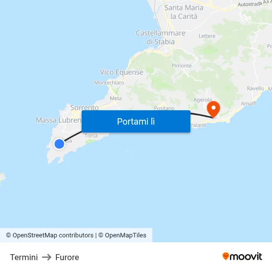 Termini to Furore map