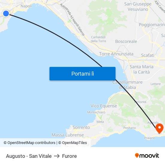 Augusto - San Vitale to Furore map