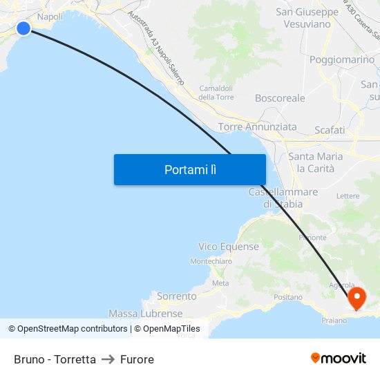 Bruno - Torretta to Furore map