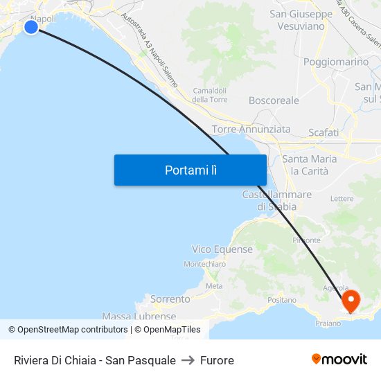 Riviera Di Chiaia - San Pasquale to Furore map