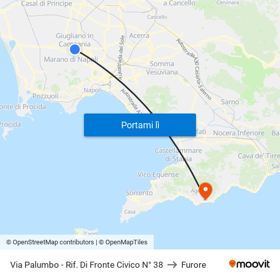 Via Palumbo - Rif. Di Fronte Civico N° 38 to Furore map