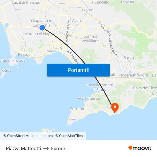 Piazza Matteotti to Furore map