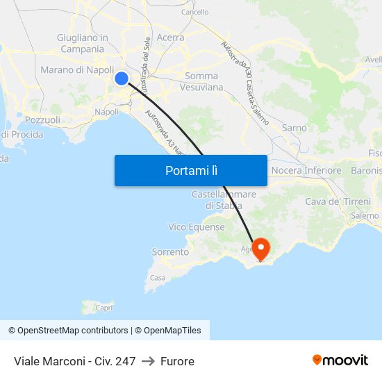 Viale Marconi - Civ. 247 to Furore map