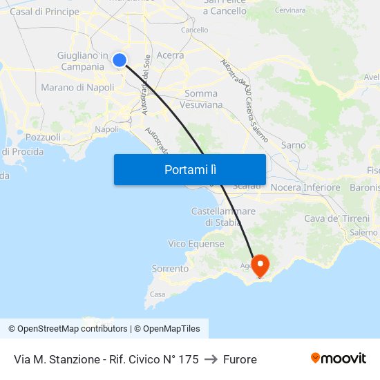 Via M. Stanzione - Rif. Civico N° 175 to Furore map