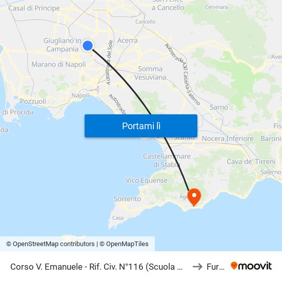 Corso V. Emanuele - Rif. Civ. N°116 (Scuola Media Capasso to Furore map