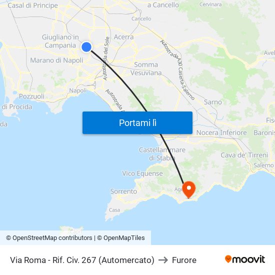 Via Roma - Rif. Civ. 267 (Automercato) to Furore map