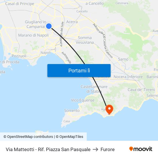 Via Matteotti - Rif. Piazza San Pasquale to Furore map