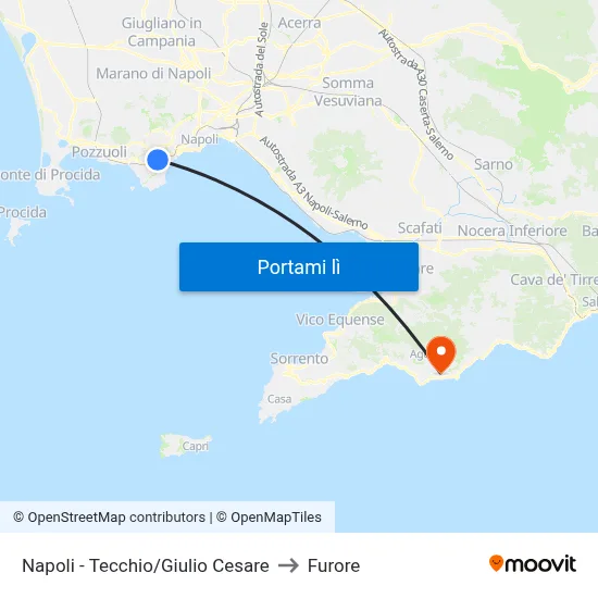 Napoli - Tecchio/Giulio Cesare to Furore map