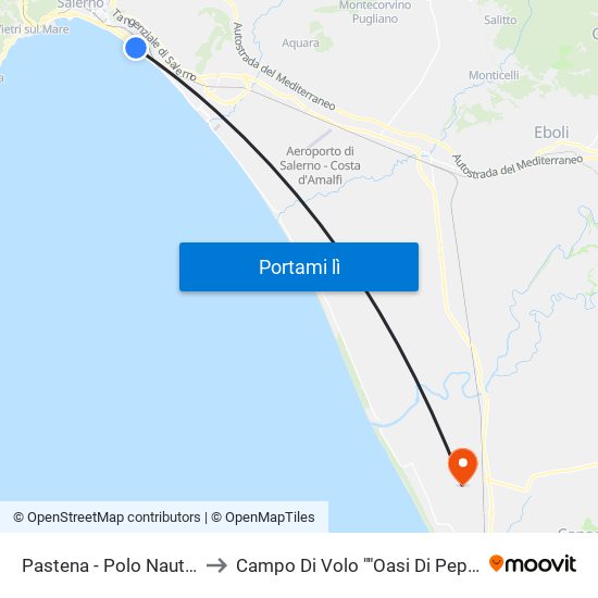 Pastena  - Polo Nautico to Campo Di Volo ""Oasi Di Peppe"" map