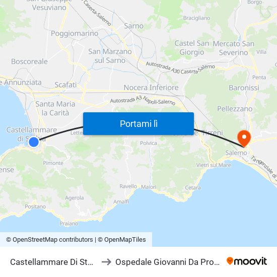 Castellammare Di Stabia to Ospedale Giovanni Da Procida map