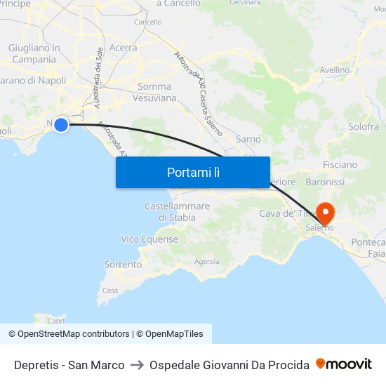 Depretis - San Marco to Ospedale Giovanni Da Procida map