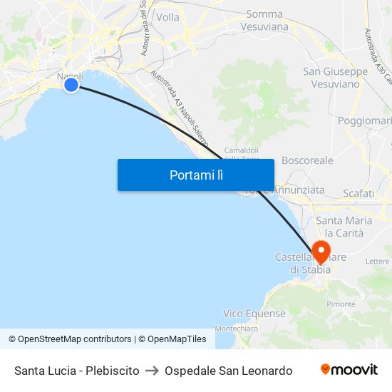 Santa Lucia - Plebiscito to Ospedale San Leonardo map