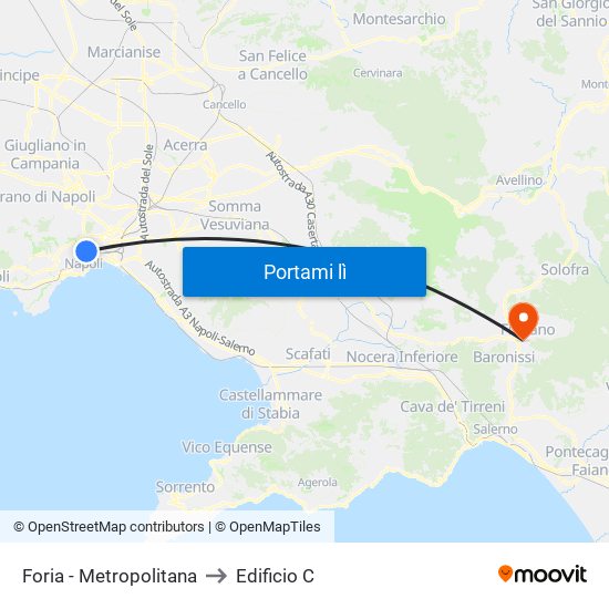 Foria - Metropolitana to Edificio C map