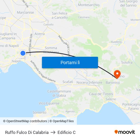 Ruffo Fulco Di Calabria to Edificio C map