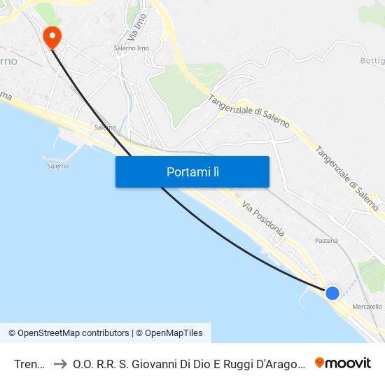 Trento to O.O. R.R. S. Giovanni Di Dio E Ruggi D'Aragona map
