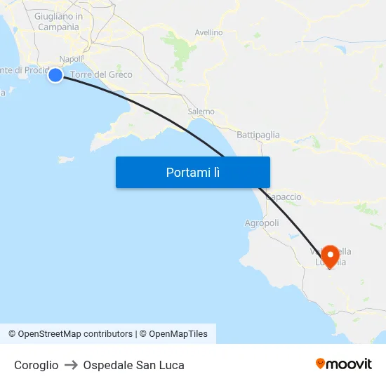 Coroglio to Ospedale San Luca map