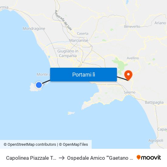 Capolinea Piazzale Trieste to Ospedale Amico ""Gaetano Fucito"" map