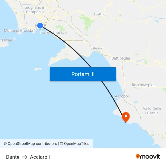 Dante to Acciaroli map