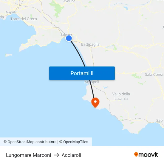 Lungomare Marconi to Acciaroli map
