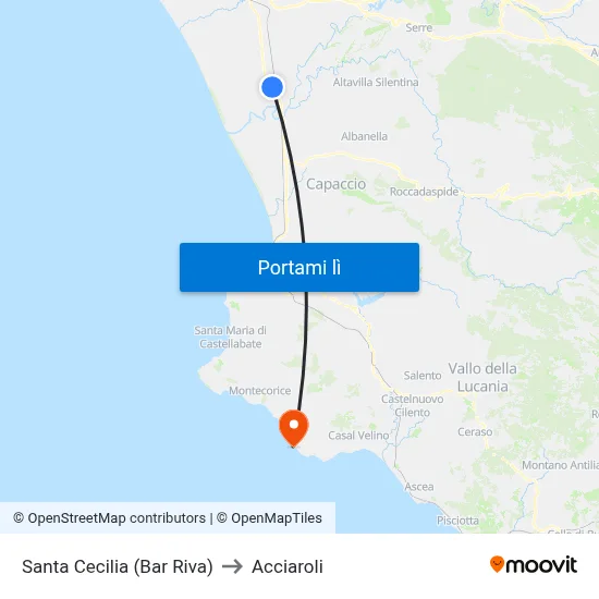 Santa Cecilia (Bar Riva) to Acciaroli map
