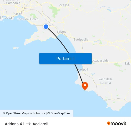 Adriana 41 to Acciaroli map