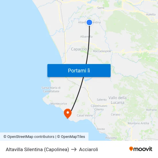 Altavilla Silentina (Capolinea) to Acciaroli map