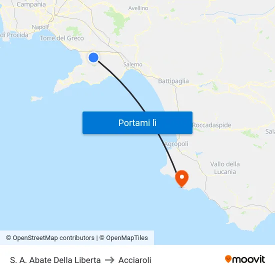 S. A. Abate Della Liberta to Acciaroli map
