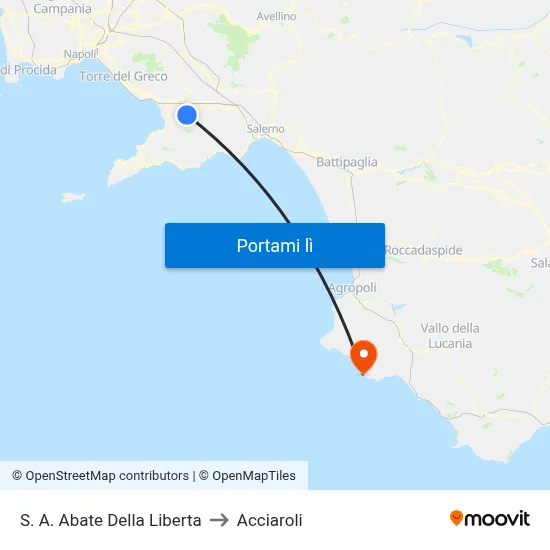 S. A. Abate Della Liberta to Acciaroli map