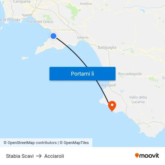 Stabia Scavi to Acciaroli map